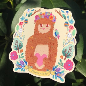 Sasquatch Cryptid Vinyl sticker - The Oak Den - Big Foot in the forest