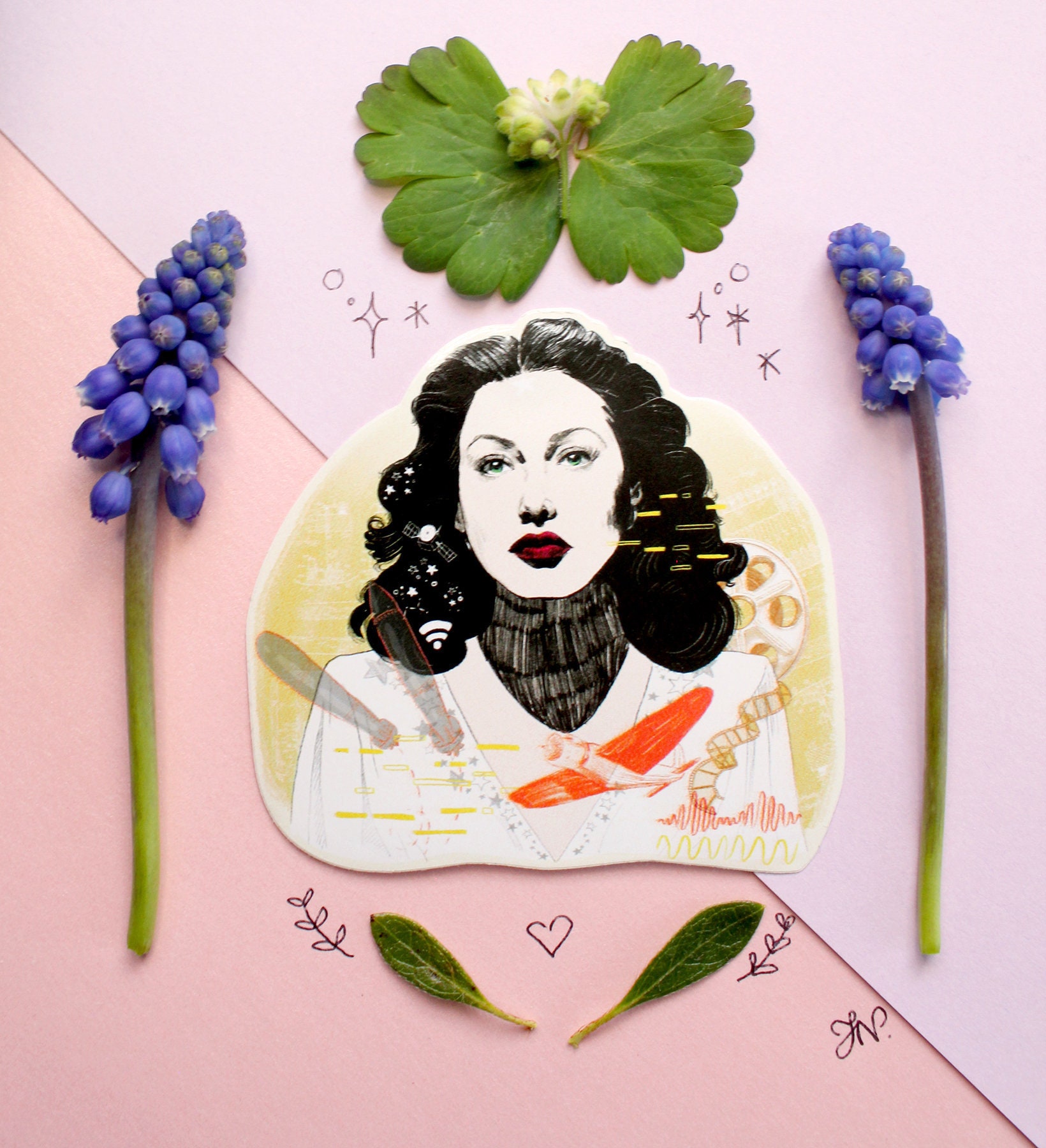 Hedy Lamarr - Vinyl gloss Sticker - Hollywood actress, feminist icon and inventor