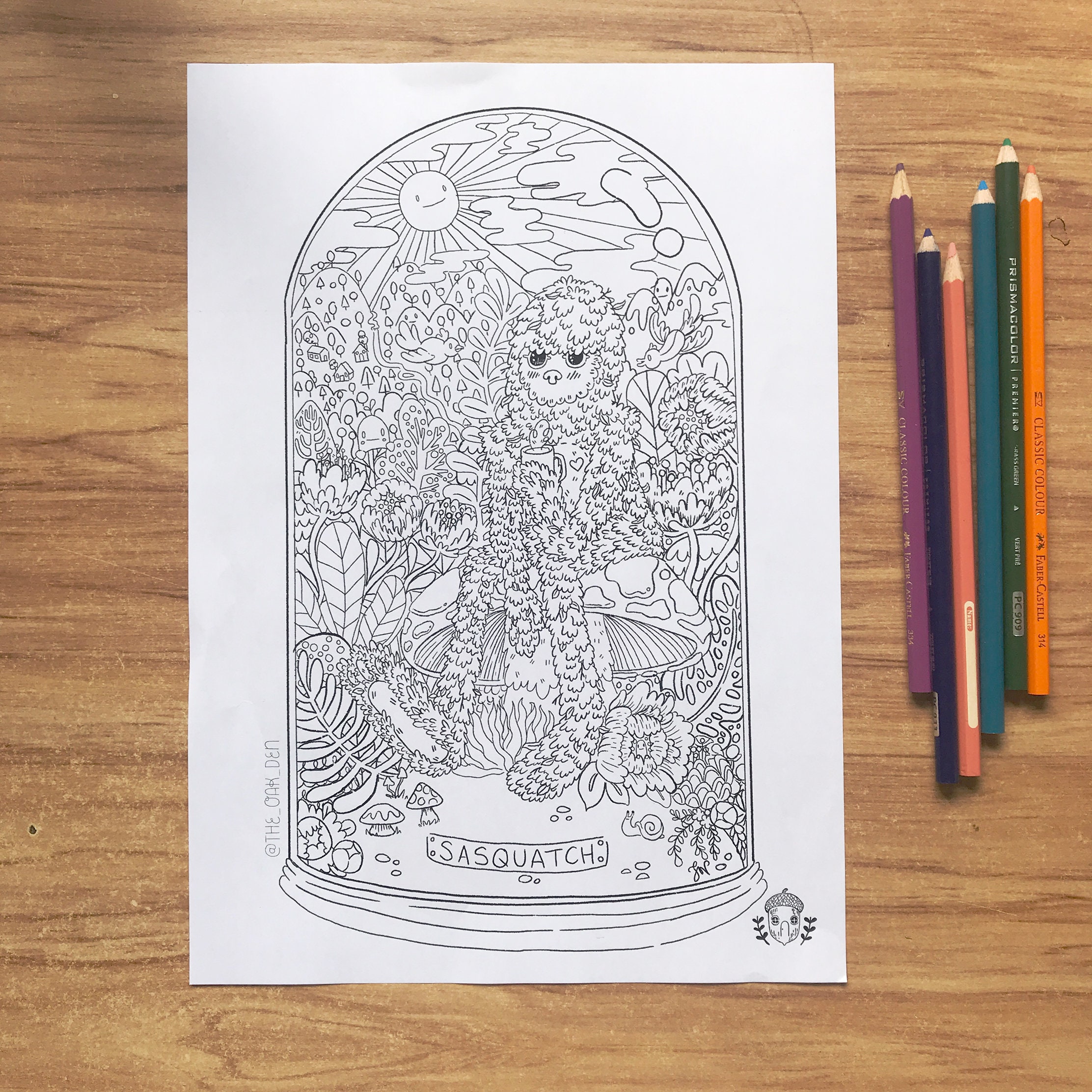 Cryptid Coloring Printable Pages Mothman the Loch Ness Etsy