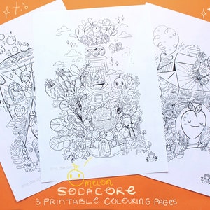 Sodacore Coloring Pages - Cottagecore Colouring pages