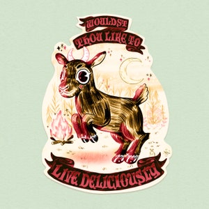 Black Phillip - The Witch Vinyl Sticker - The Oak Den - Wouldst thou like to live deliciously