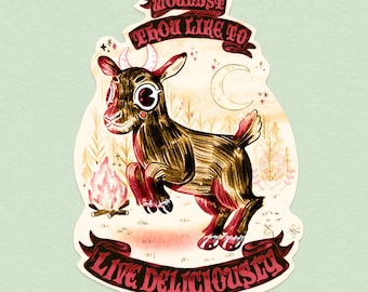 Black Phillip - The Witch Vinyl Sticker - The Oak Den - Wouldst thou like to live deliciously