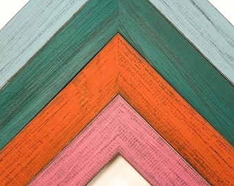 Barn Wood Picture Frames Driftwood Farmhouse Funky Eclectic Teal Light Blue Orange Pink Rustic Distressed 4x6 5x7 8x10 11x14 16x20n 18x24