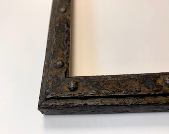 Industrial Rustic Steel Grommet Picture Frame Distressed