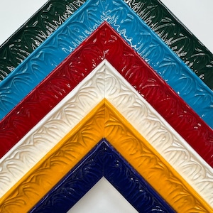 Colorful Gothic Style Glossy Picture Frames Lacquer Ornate Funky Blue Yellow White Red Teal Green 4x6 5x7 8x10 11x14 16x20 18x24