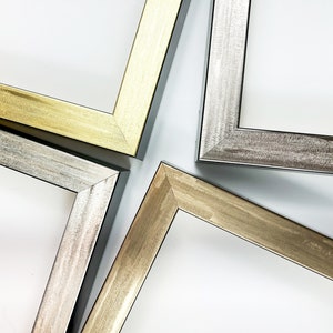Forged Picture Frames Metal Finish Aluminum Solid Wood Gold Silver Industrial Contemporary Shadowbox Canvas 4x6 5x7 8x10 11x14 16x20 20x24