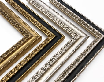 Ornate Picture Frames Gold Black Silver Victorian Antique Vintage Distressed Elegant Eclectic Diploma Wedding 4x6 5x7 8x10 11x14 16x20 18x24