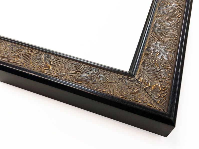 Tiki Tropical Picture Frames Jungle Leaves Brown Wood Embossed Boho Vintage Unique Photo Display Gift 4x6 5x7 8x10 11x14 16x20 18x24