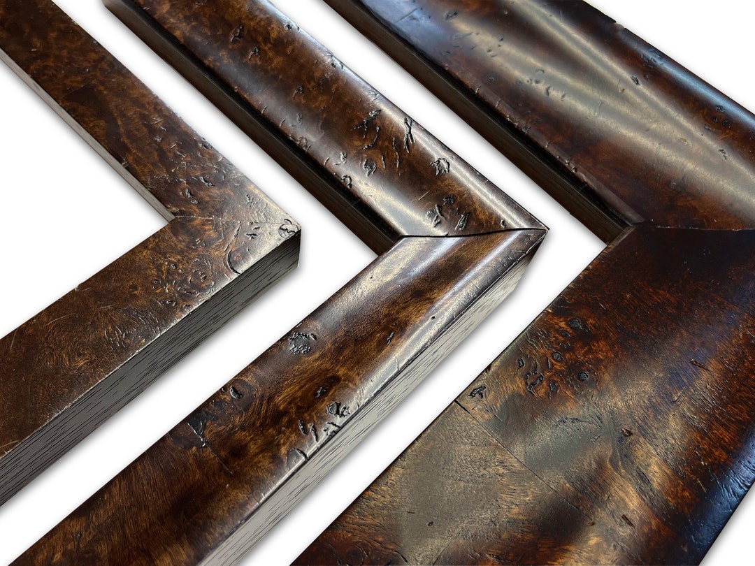 Natural Burl Wood Picture Frame Rich Brown 4x6 5x7 8x10 11x14 16x20 18x24 Eclectic Boho Organic