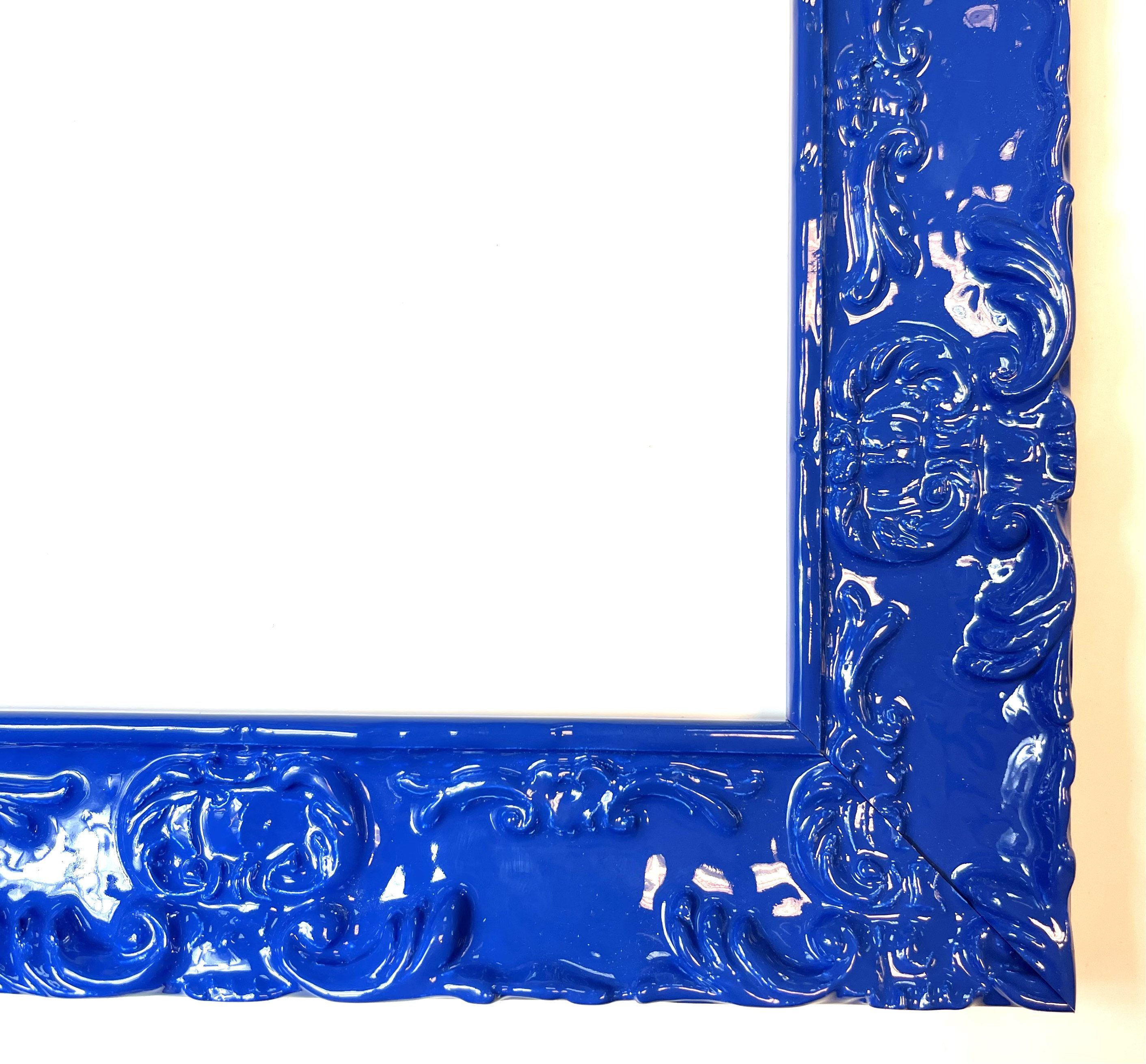Victorian Glossy Picture Frames Lacquer Ornate Funky Aqua