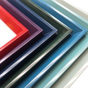 Modern Slanted Lacquer Picture Frames Colorful Funky Eclectic Photo Display Blue Red Green Black Purple Gray 4x6 5x7 8x10 9x12 11x14 18x24