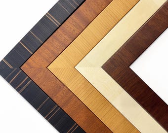 Natural Wood Picture Frames Wood Veneer Contemporary Tropical Mid-Century Photo Display Custom Sizes 4x6 5x7 8x10 11x14 16x20 18x24