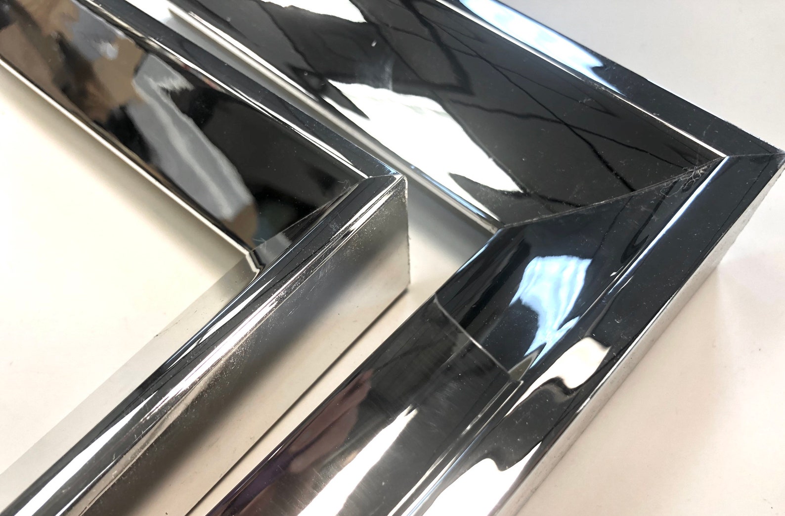 Mirror Finish Picture Frames Reflective Chrome Modern Funky Etsy
