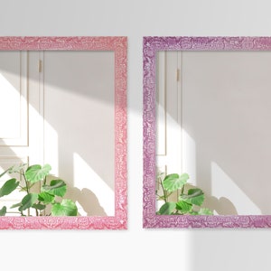 wall mirrors for girls room in pink