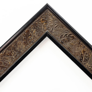 Tiki Tropical Picture Frames Jungle Leaves Brown Wood Embossed Boho Vintage Unique Photo Display Gift 4x6 5x7 8x10 11x14 16x20 18x24