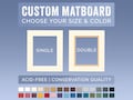 Custom Picture Frame Mat Board | Variety of Colors | Customized Opening | Acid-Free Archival Conservation Quality | Single or Double Mat