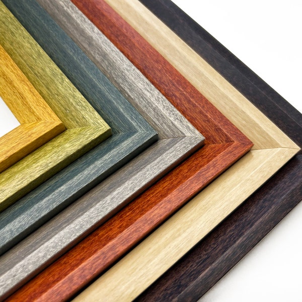 Mid-Century Modern Picture Frames Stained Wood Neutral Organic Unique Modern Contemporary Eclectic Funky Decor 4x6 5x7 8x10 11x14 16x20 Gift