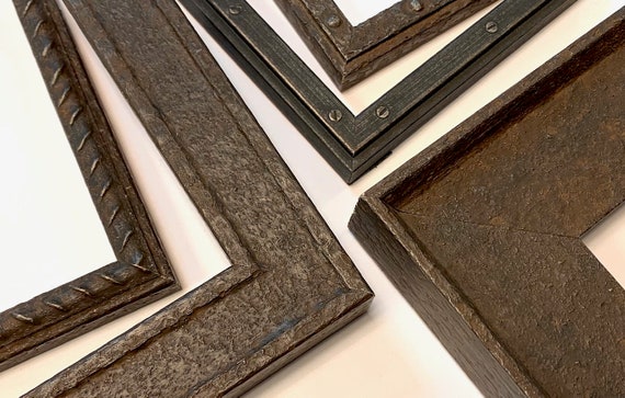 Industrial Rustic Steel Grommet Weathered Picture Frames Etsy