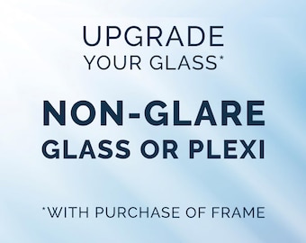 Add Non-Glare Matte Finish Glass or Plexiglass to your frame UPGRADE - Only with purchase of frame