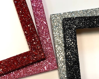 Set Of 4 Glitter Mirror Photo Frame Silver Picture Frames Crystal Display M - View #7