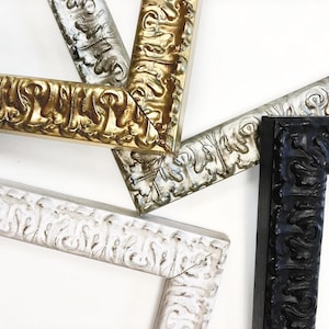 Vintage Ornate Frame Traditional Beautiful Classic Unique Gold Silver Black 4x6 5x7 8x10 11x14 16x20 18x24 Nouveau Botanical Wedding Gift