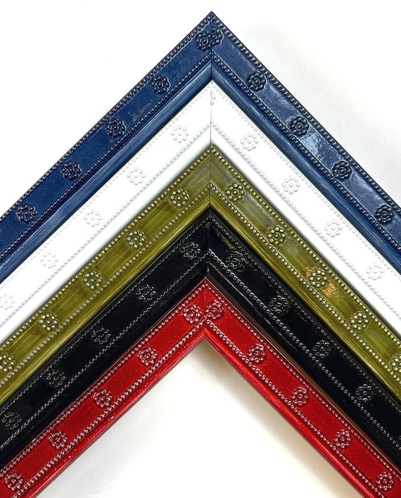 Vintage Style Picture Frame Antique Tin Glossy Embossed