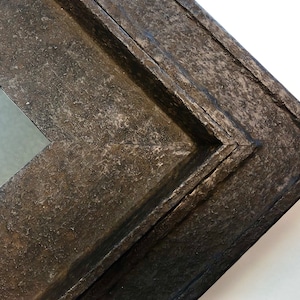 Industrial Mirror Rustic Steel Custom Picture Frame Iron Weathered Rusty Steampunk Statement Piece Home Decor WOOD FRAME Funky Unique