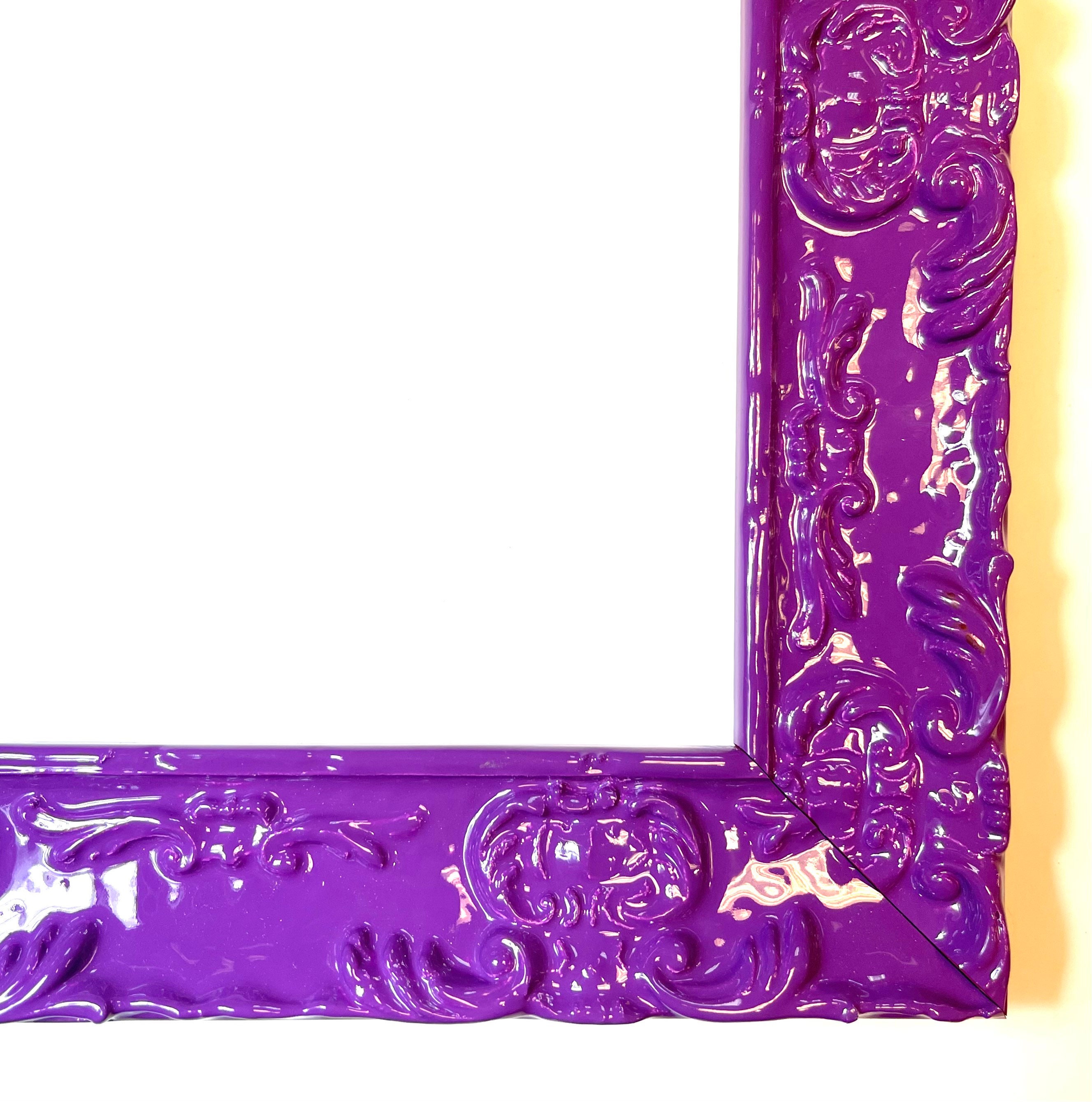 Victorian Glossy Picture Frames Lacquer Ornate Funky Aqua