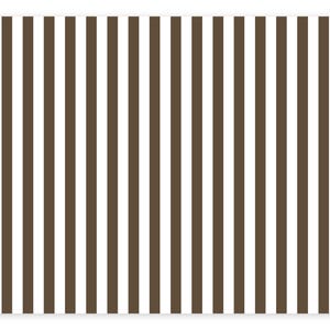 May include: Rectangular brown and white striped pattern with rounded corners. The design features vertical stripes of alternating colors, creating a classic and clean aesthetic. The stripes are evenly spaced and run the full length of the rectangle.