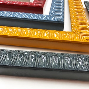 Lacquer Scoop Picture Frames Colorful Glossy Eclectic Red Yellow Blue Gray Black White Photo Display Gift 4x6 5x7 8x10 11x14 16x20 18x24