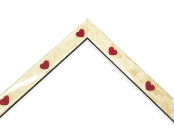 Red Heart Picture Frames Burl Wood Glossy Valentine's Day Love Funky Eclectic Mid-Century Gift Wall Photo Display 4x6 5x7 8x10 11x14 16x20