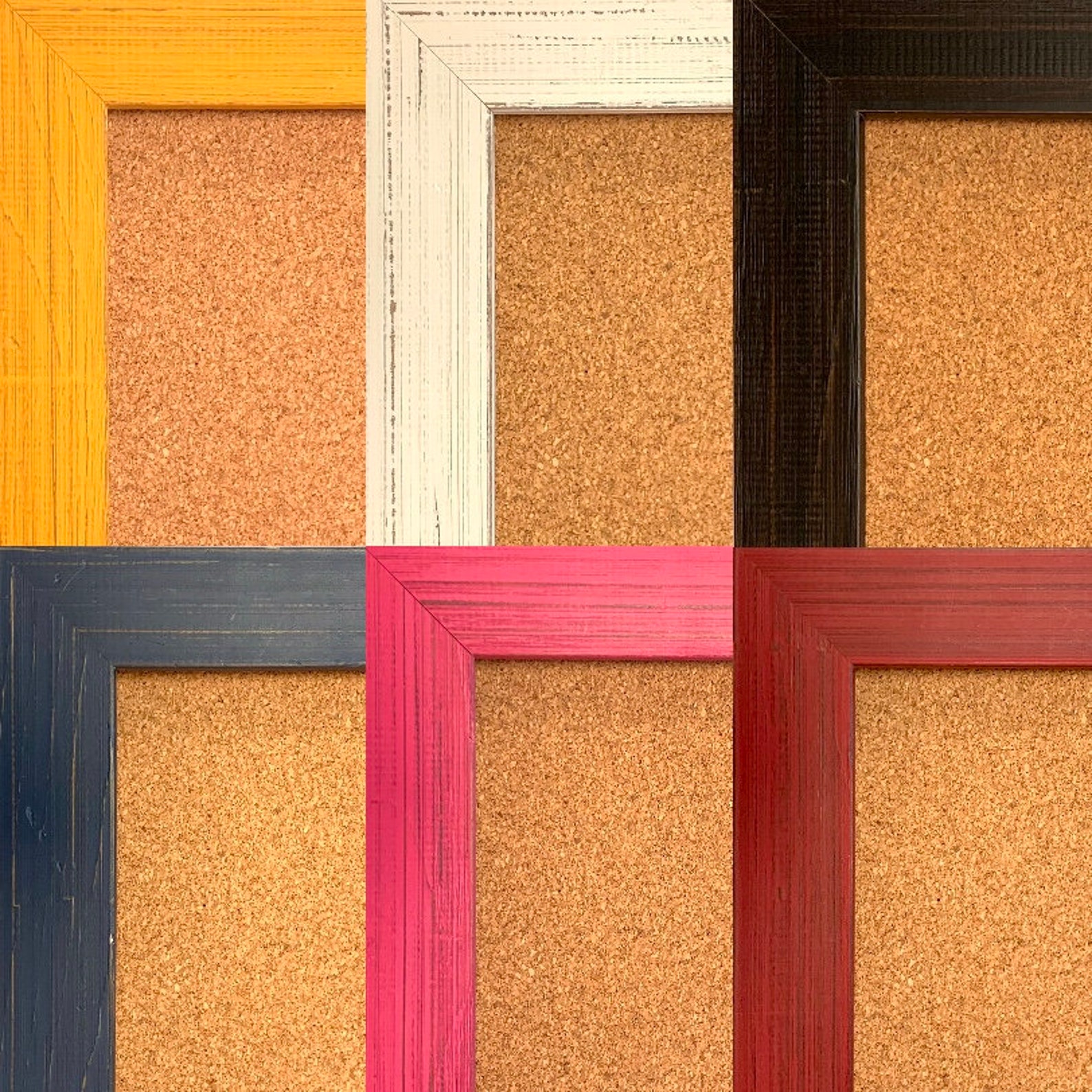 Farmhouse Cork Board Bulletin Board Colorful Painted Barnwood Etsy