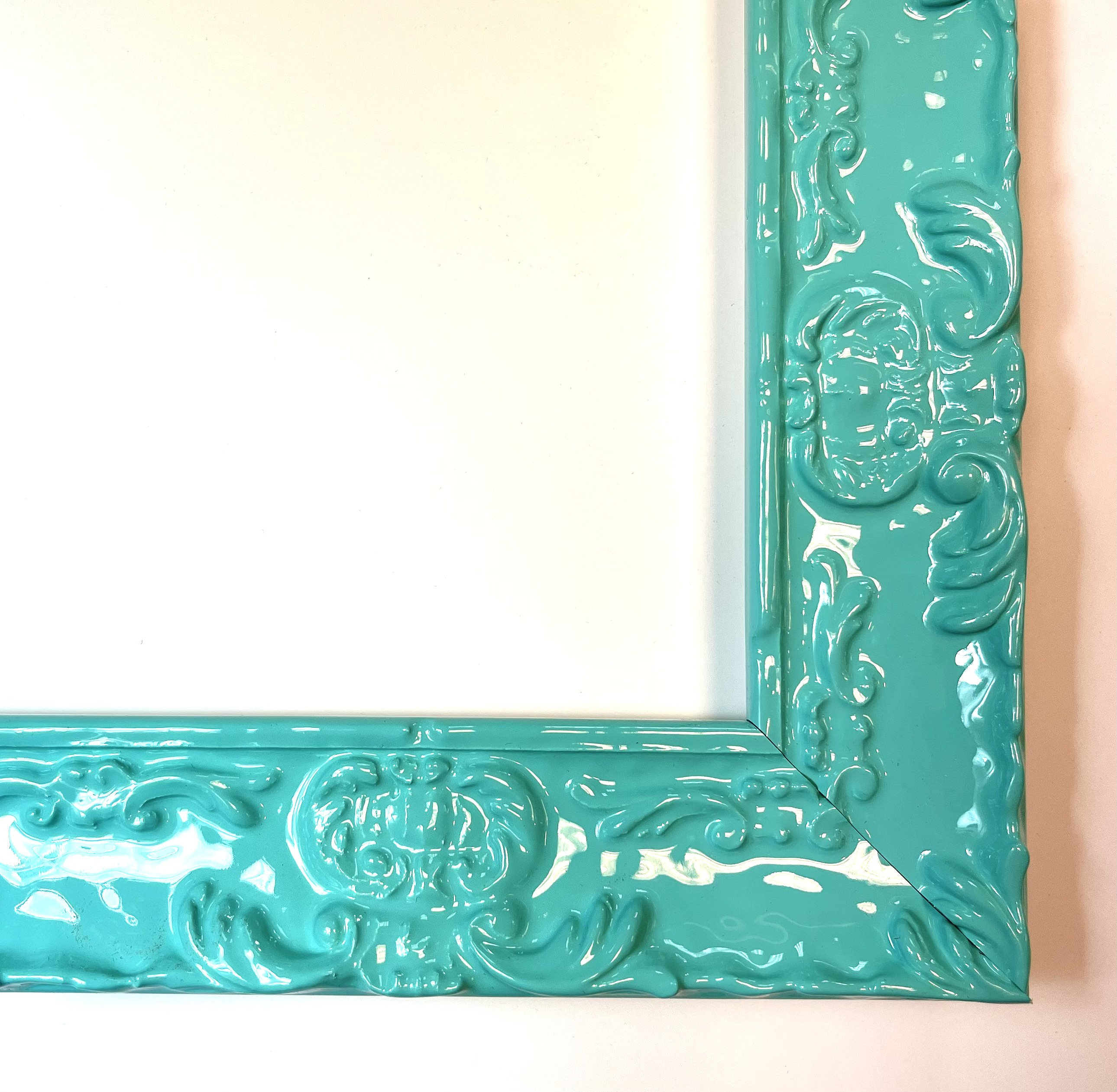 16x20 Ornate Aqua Picture Frame, Wall Colorful Frame for Artwork, Canvas,  Print