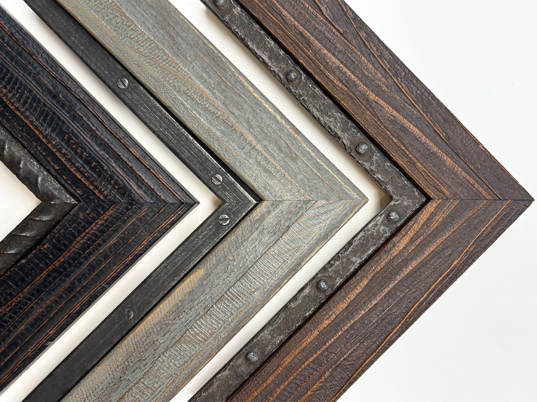 rustic-picture-frames-rusty-metal-iron-barnwood-distressed-reclaimed