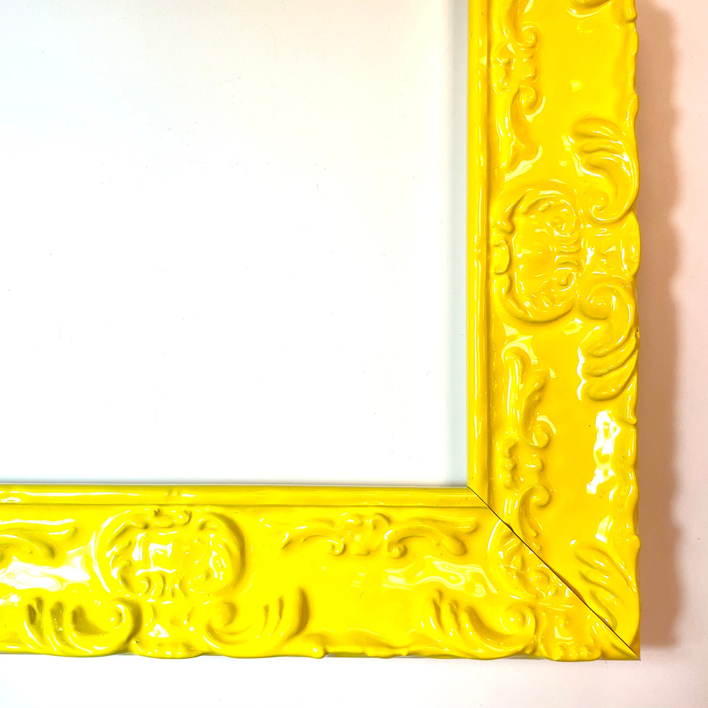 Victorian Glossy Picture Frames Lacquer Ornate Funky Aqua