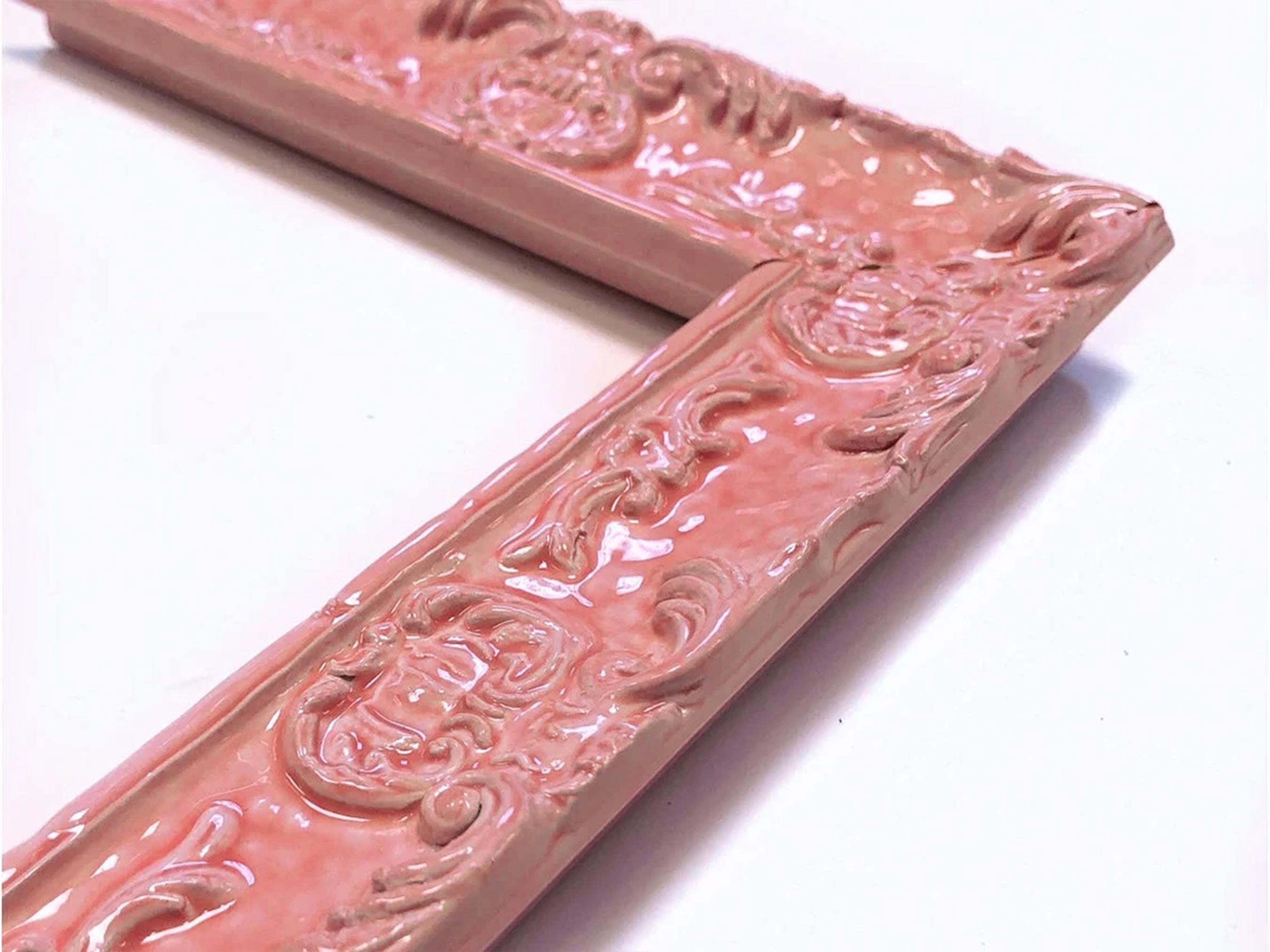 Victorian Picture Frames Pink Purple Glossy Lacquer Ornate Funky 