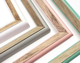 Oak Picture Frames Pastel Colorful Pink Green White Gray