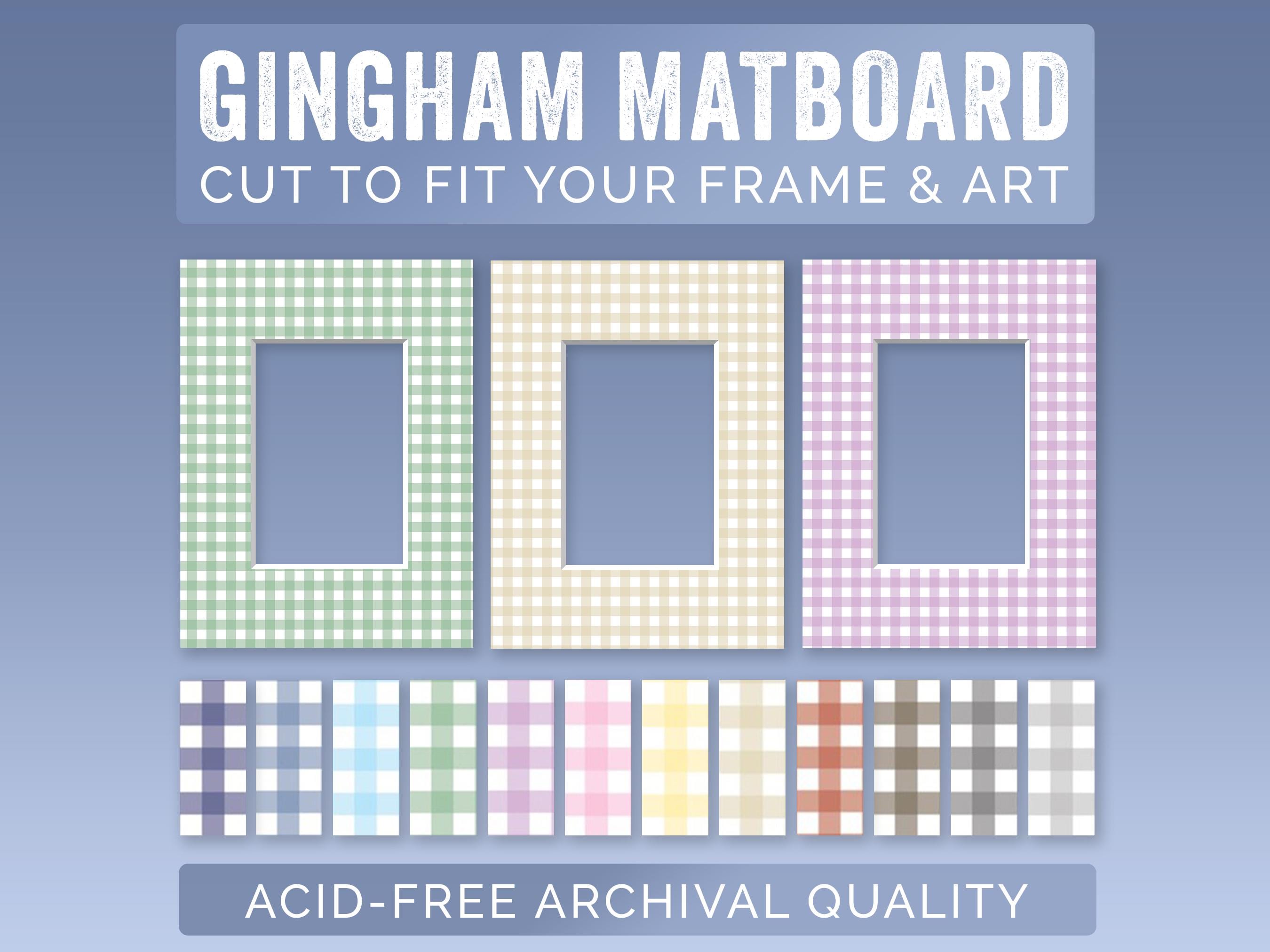 Gingham Mat Boards for Picture Frames | Neutral Color Patterns | Custom ...