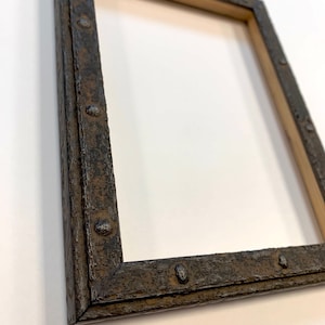 Industrial picture frame solid wood rusty metal steel iron home decor gallery wall funky eclectic vintage 4x6 5x7 8x10 11x14 16x20