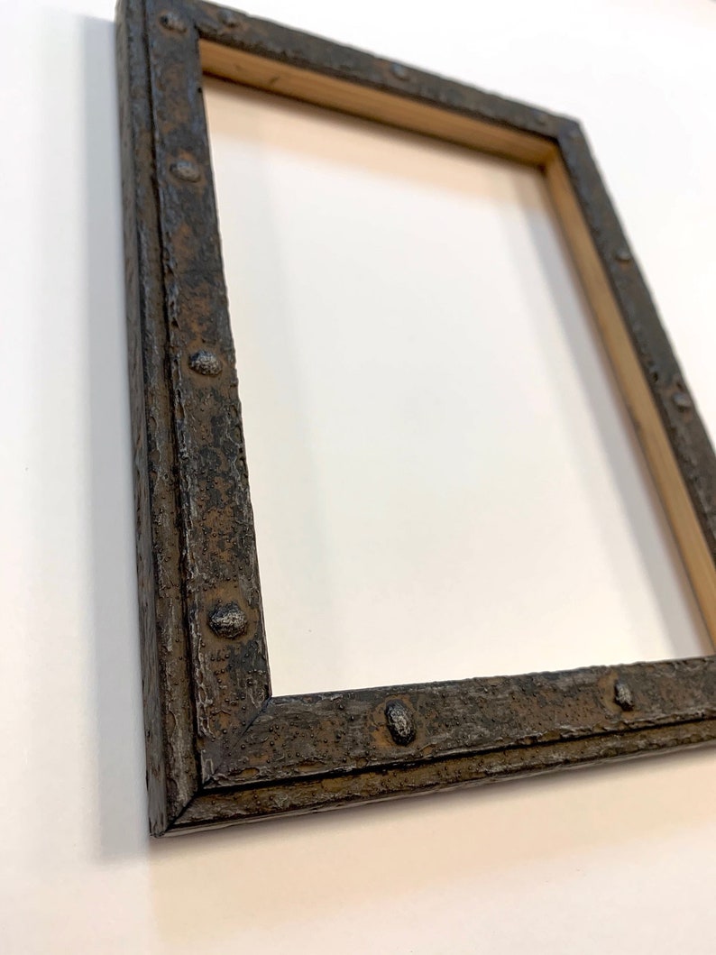 Industrial picture frame solid wood rusty metal steel iron home decor gallery wall funky eclectic vintage 4x6 5x7 8x10 11x14 16x20