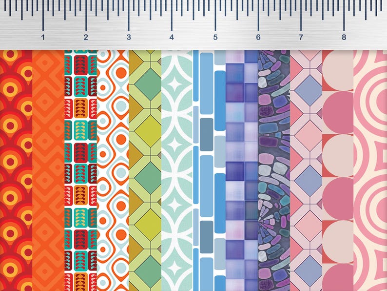 Retro Pattern Mat Boards for Picture Frames | Mid-century Modern ...