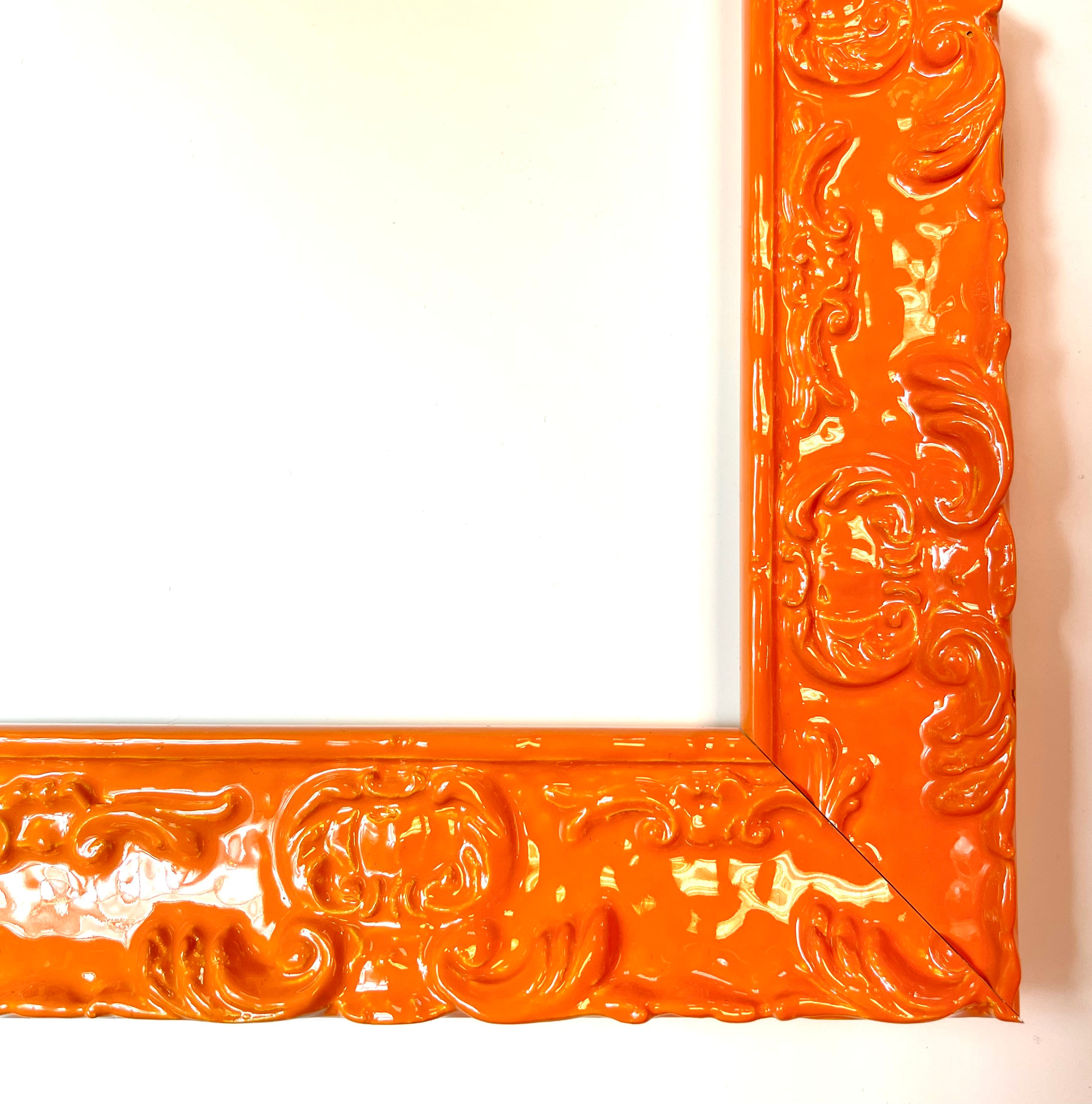 Victorian Glossy Picture Frames Lacquer Ornate Funky Aqua