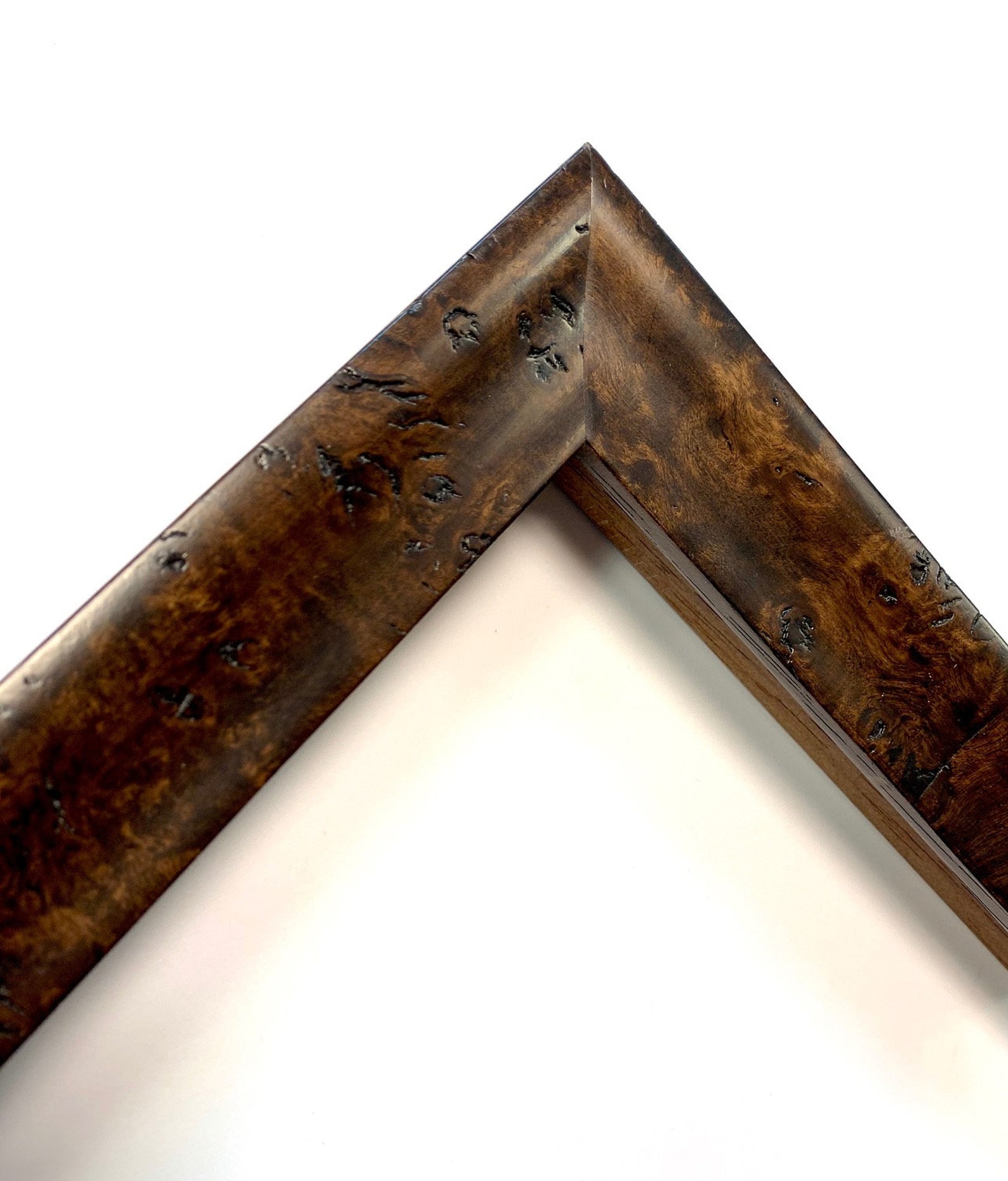 Beautiful Burl Picture Frame Rich Dark Brown Finish Solid Wood Etsy