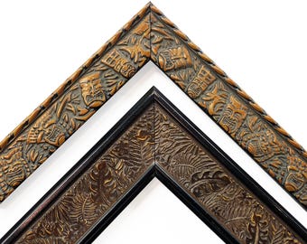 Tiki Tropical Picture Frames Jungle Leaves Brown Wood Embossed Boho Vintage Unique Photo Display Gift 4x6 5x7 8x10 11x14 16x20 18x24