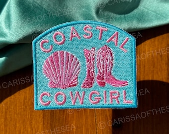 24-Pack Coastal Cowgirl Iron-On Patches - Beach, Ocean & Nautical Embroidered Designs For Hats, Jackets, Bags - View #2
