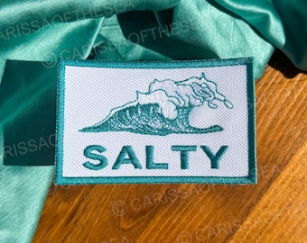 Salty Wave Iron-on Patch | Trucker Hat Patches | Summertime Patches | Trendy Summer Patch | Beach-themed Hat Patches | Coastal | Beach Trip