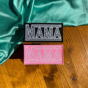 Mama Checkered Pink or Black Patch| Trucker Hat Patches | Summertime Patches | Gift for Mom | Trendy Patches | Trucker Hat Bar Stock