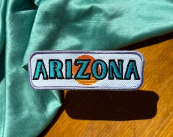 Arizona Iron-On Patch | Summer-themed Patch | Trucker Hat Bar Patches | Trendy Patches | Summer Patch | Retro-themed Patch | PHX Wholesale