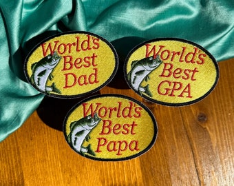 World's Best Dad, Papa, GPA Iron-on Patch | Trucker Hat Patches | Summertime Patches | Gift for Him |Trendy Patches|Dad Patches|Father's Day