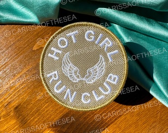 Hot Girl Run Club Iron-On Patch | Running Patch | Wings Patch | Trucker Hat Bar Patches | Patch Bundles | Neutral Patches | Trendy Patches